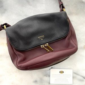 new Preston fossil leather two tone crossbody